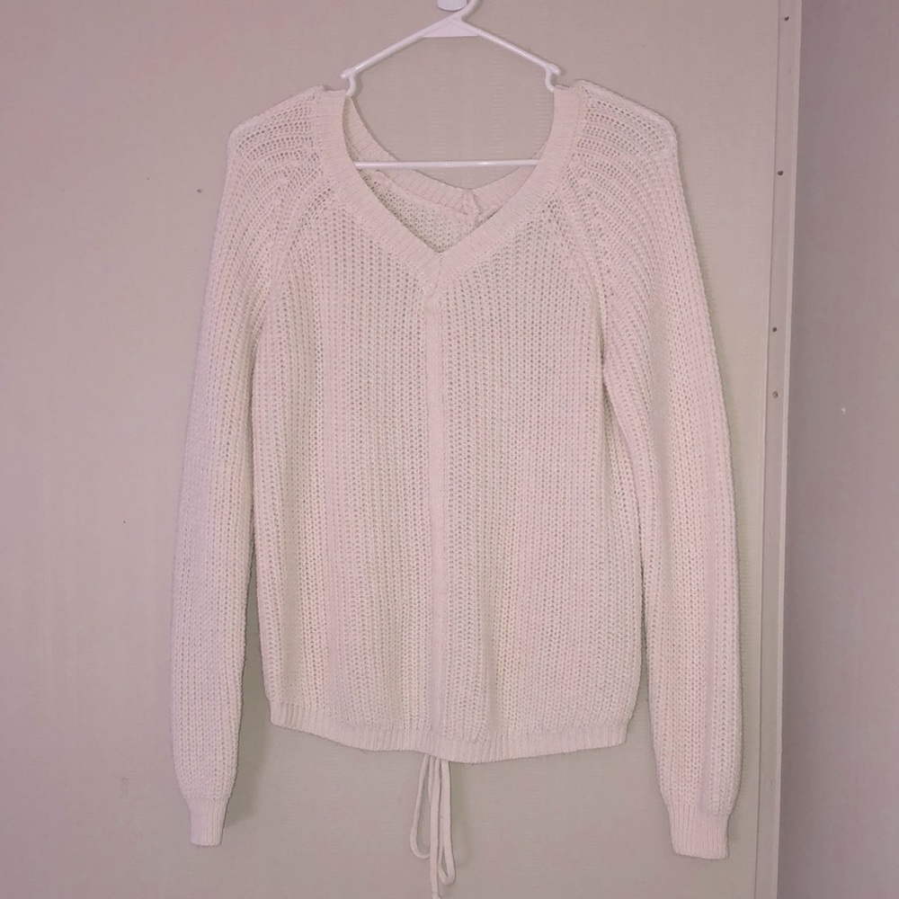 White Synched Up Sweater Made By Love Tree in Size Medium!